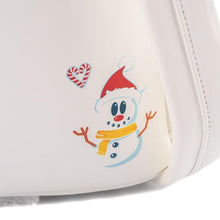 Load image into Gallery viewer, Disney Mini Backpack and Wallet Set Minnie Mouse Snowman Sequin Loungefly