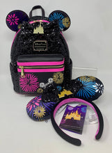Load image into Gallery viewer, Disney Mini Backpack Ears Set Minnie Mouse The Main Attraction Fireworks & Castle Finale Loungefly