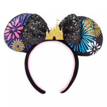 Load image into Gallery viewer, Disney Mini Backpack Ears Set Minnie Mouse The Main Attraction Fireworks & Castle Finale Loungefly