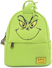 Load image into Gallery viewer, Dr. Seuss Mini Backpack Wallet Set How The Grinch Stole Christmas The Grinch Cosplay Loungefly