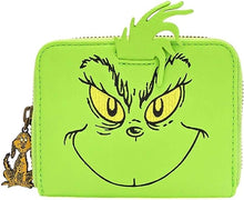 Load image into Gallery viewer, Dr. Seuss Mini Backpack Wallet Set How The Grinch Stole Christmas The Grinch Cosplay Loungefly