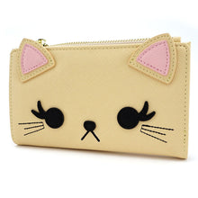 Load image into Gallery viewer, Loungefly Wallet Tan Cat with Eyelashes