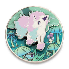 Load image into Gallery viewer, Pokemon Enamel Pin Galarian Ponyta Forest Path Spinning Scene Pokemon Center