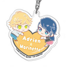 Load image into Gallery viewer, Miraculous Ladybug & Cat Noir Hug Meets Acrylic Keychain