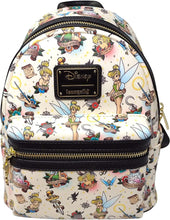 Load image into Gallery viewer, Disney Mini Backpack Wallet Set Peter Pan Tinkerbell Tattoo AOP Loungefly