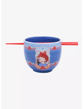 Load image into Gallery viewer, Studio Ghibli Ramen Bowl with Chopsticks Kiki's Delivery Service Kiki & Jiji Portrait Our Universe