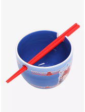 Load image into Gallery viewer, Studio Ghibli Ramen Bowl with Chopsticks Kiki's Delivery Service Kiki & Jiji Portrait Our Universe