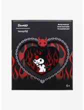 Load image into Gallery viewer, Sanrio Moving Enamel Pin Kuromi Devil Heart Loungefly