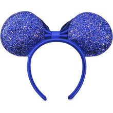 Load image into Gallery viewer, Disney Parks Mini Backpack Ears Wristlet Set Make A Wish Blue Sequin Loungefly