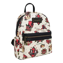 Load image into Gallery viewer, Marvel Mini Backpack Deadpool Tattoo AOP Loungefly