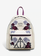Load image into Gallery viewer, Harry Potter Mini Backpack Floral Deathly Hallows Loungefly