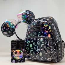 Load image into Gallery viewer, Disney Mini Backpack Wallet Minnie Mouse Ears Set Nightmare Before Christmas Holographic Loungefly