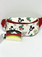 Disney Fanny Pack & Card Holder Set Mickey Mouse Food AOP Loungefly