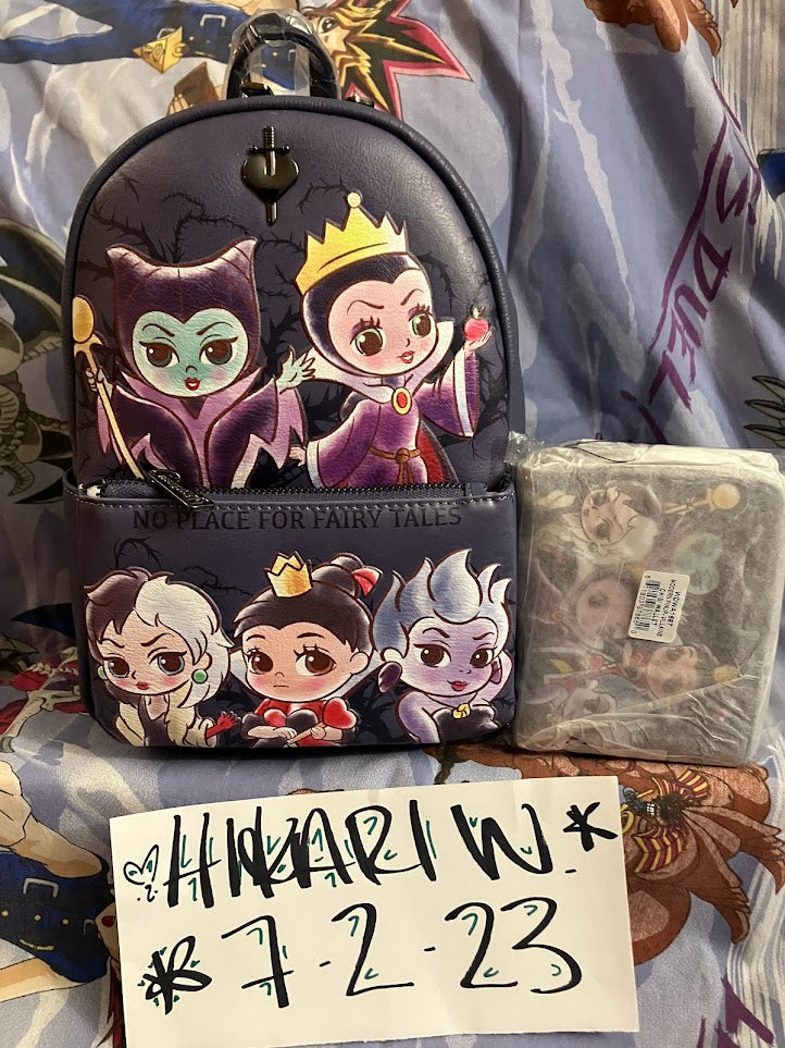 Disney Mini Backpack Wallet Set Chibi Villains Loungefly