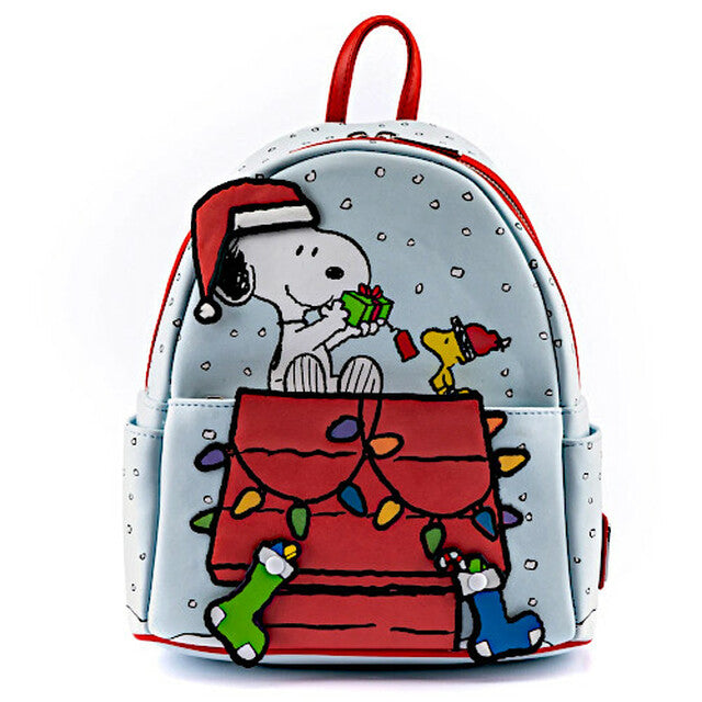 Peanuts Mini Backpack Snoopy And Woodstock Christmas Glow In The Dark Loungefly