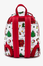 Load image into Gallery viewer, Peanuts Mini Backpack Snoopy &amp; Woodstock Holiday AOP Loungefly
