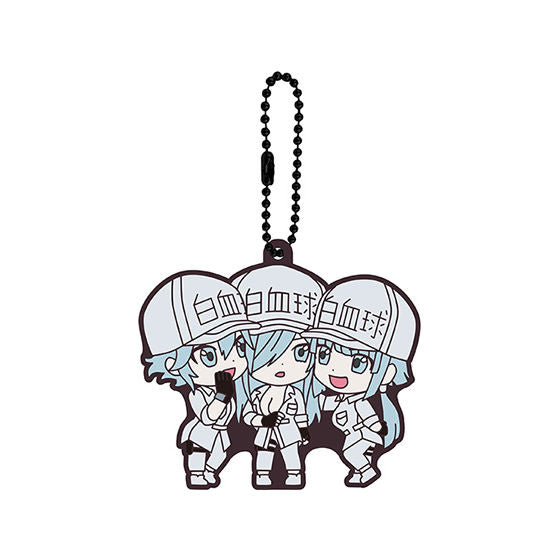 Cells At Work! CODE BLACK Rubber Keychain Neutrophil Trio Bandai