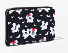 Load image into Gallery viewer, Disney Wallet Mickey and Minnie Mouse Ghost AOP GITD Loungefly
