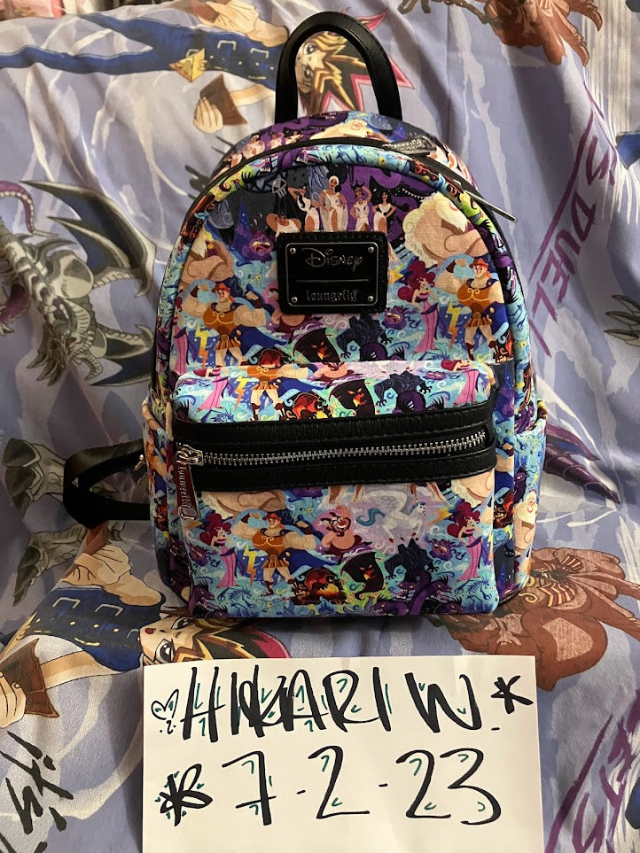 Disney Mini Backpack Hercules Cartoon AOP Loungefly
