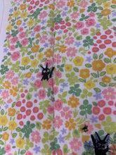 Load image into Gallery viewer, Studio Ghibli Mini Towel Jiji Embroidered Floral Konami
