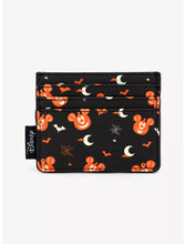 Load image into Gallery viewer, Disney Cardholder Mickey Mouse Halloween Pumpkin AOP Loungefly
