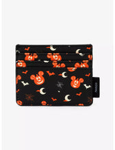 Load image into Gallery viewer, Disney Cardholder Mickey Mouse Halloween Pumpkin AOP Loungefly
