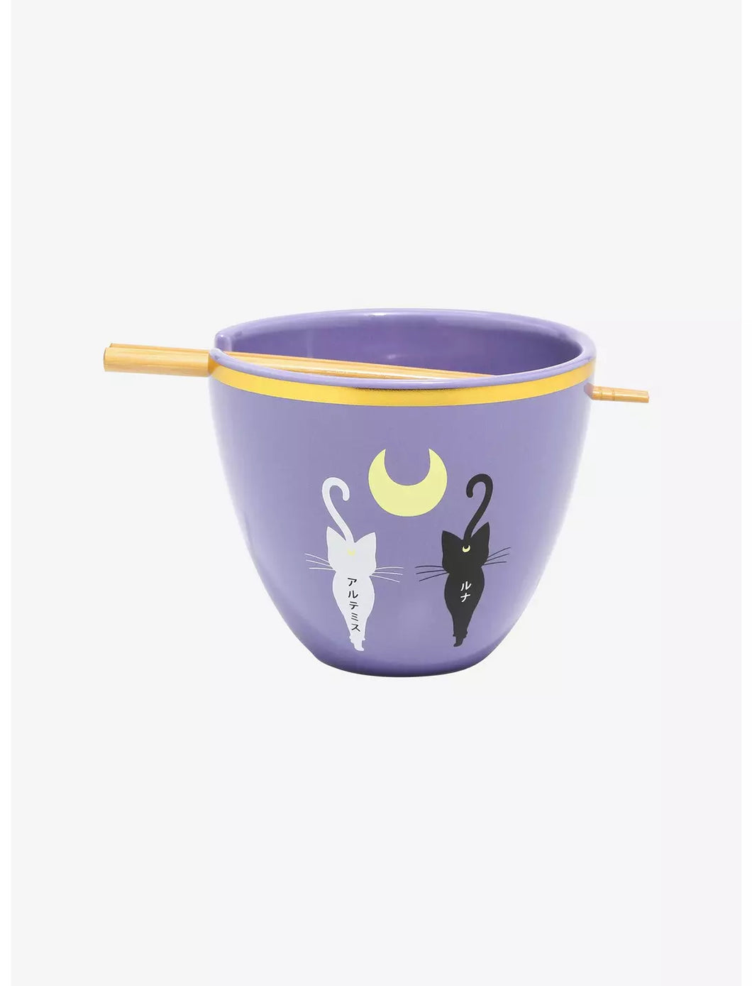 Sailor Moon Ramen Bowl with Chopsticks Luna & Artemis Just Funky