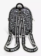 Load image into Gallery viewer, Disney Mini Backpack to Crossbody and Wallet Mickey Mouse B&amp;W Plane Crazy Loungefly
