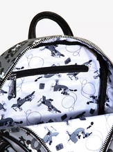 Load image into Gallery viewer, Disney Mini Backpack to Crossbody and Wallet Mickey Mouse B&amp;W Plane Crazy Loungefly
