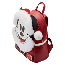 Load image into Gallery viewer, Disney Mini Backpack Glitter Santa Mickey Mouse Loungefly
