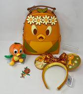 Disney Parks Mini Backpack Ears Plush Set Orange Bird EPCOT International Flower and Garden Festival 2023 Loungefly