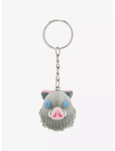 Load image into Gallery viewer, Demon Slayer Keychain Inosuke Boar Mask Flocked Shueisha

