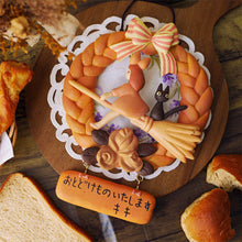 Load image into Gallery viewer, Kiki's Delivery Service Bakery Bread Wreath Kiki and Jiji Door Sign
