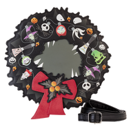 Disney Crossbody The Nightmare Before Christmas Figural String Lights Wreath GITD Loungefly