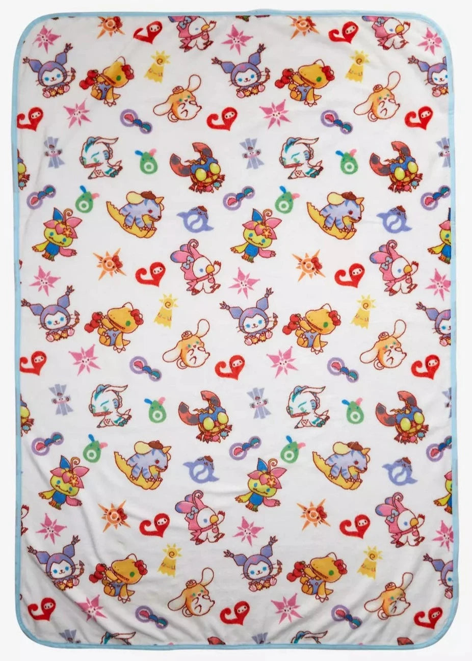 Digimon Throw Blanket Sanrio X Digimon Adventure Collaboration Bioworld