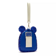 Load image into Gallery viewer, Disney Parks Mini Backpack Ears Wristlet Set Make A Wish Blue Sequin Loungefly
