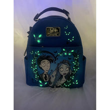 Load image into Gallery viewer, Corpse Bride Mini Backpack Emily and Victor Heart GITD Loungefly
