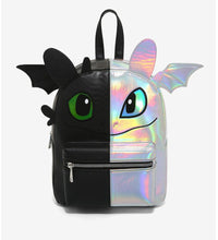Load image into Gallery viewer, Dreamworks Mini Backpack Night Fury Light Fury Split Iridescent Bioworld
