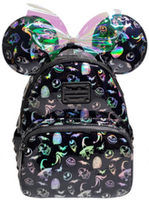 Load image into Gallery viewer, Disney Mini Backpack Wallet Minnie Mouse Ears Set Nightmare Before Christmas Holographic Loungefly
