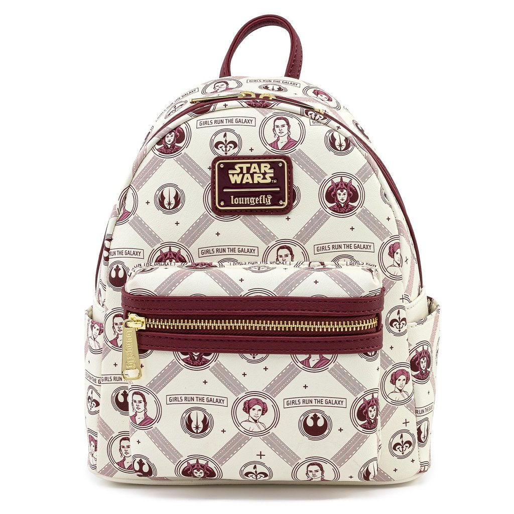 Loungefly Disney Star Wars Girls Run the Galaxy AOP Mini Backpack