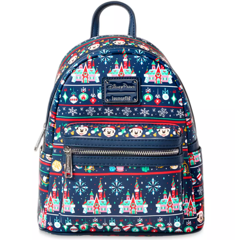 Disney Parks Mickey Mouse Holiday Loungefly Ugly Sweater Mini Backpack