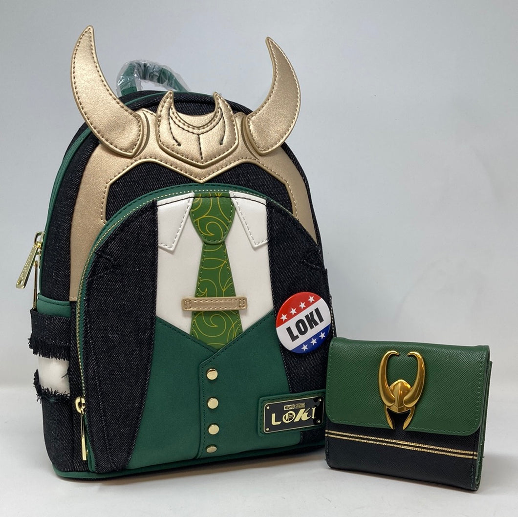 Marvel Mini Backpack Wallet Set President Loki Cosplay Loungefly