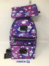 Load image into Gallery viewer, Loungefly x Hello Kitty Spaceship Allover-Print Mini Backpack, Wallet and Pouch Set
