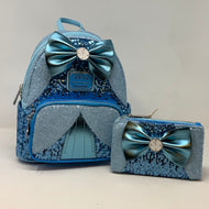 Disney Mini Backpack Wallet Set Cinderella Sequin Loungefly